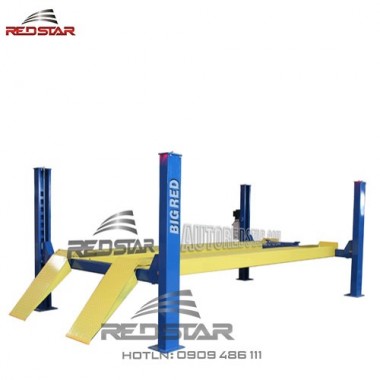 Cầu nâng 4 trụ bigred 6,5 Tấn - Loại ray nâng phẳng -model BR-4650FR 